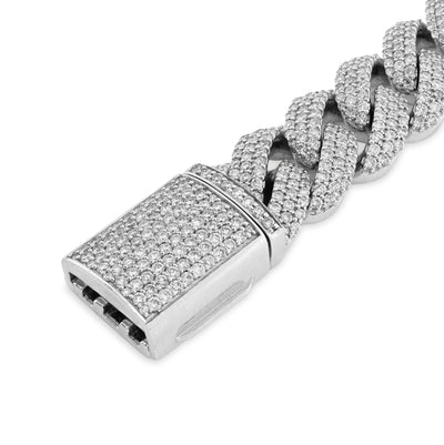 10K White Gold 8.40CT Natural Diamond Cuban Link 12MM 8" Men Women 65.6g Bracelet - Elite Jewelers - Bracelets