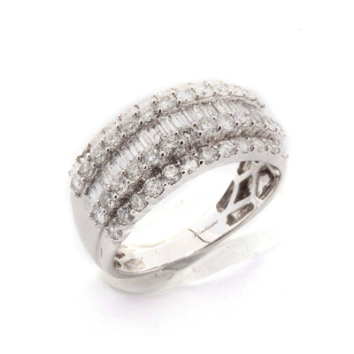 10K White Gold Baguette Diamond Band - Elite Jewelers - Rings