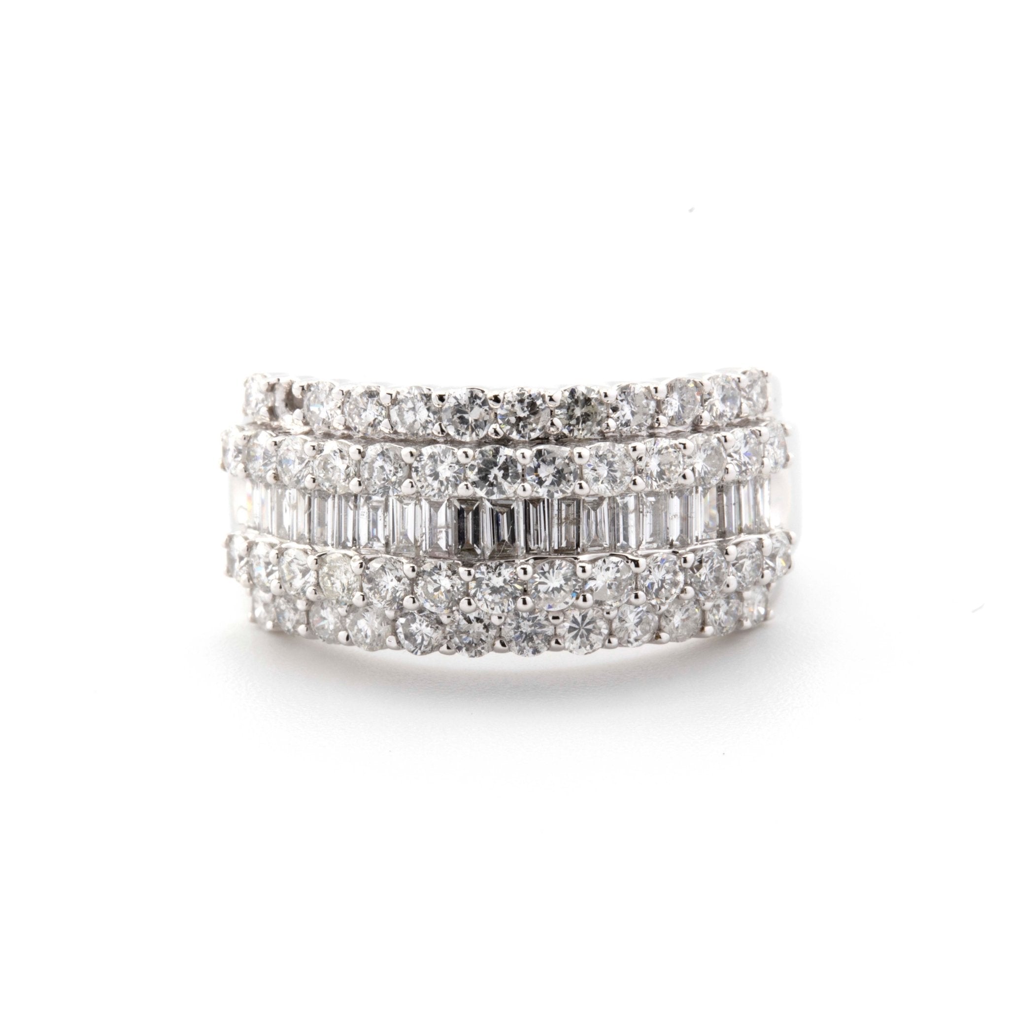 10K White Gold Baguette Diamond Band - Elite Jewelers - Rings