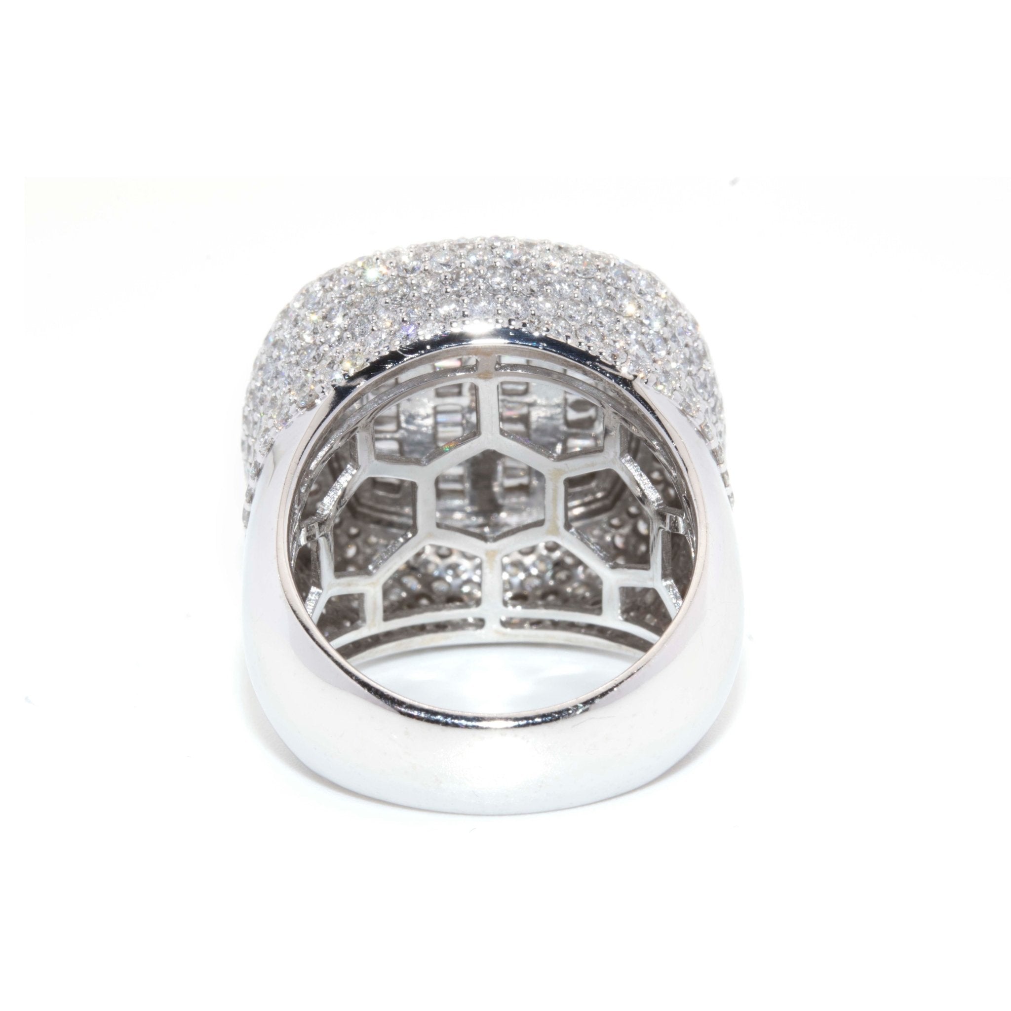 10K White Gold Cushion Baguette Round Diamond Ring - Elite Jewelers - Rings
