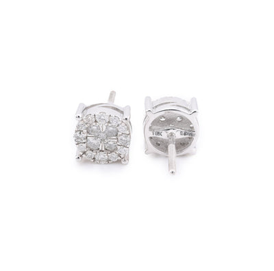 10k White Gold Diamond Cluster Stud Earrings 0.68CTW - Elite Jewelers - Earrings