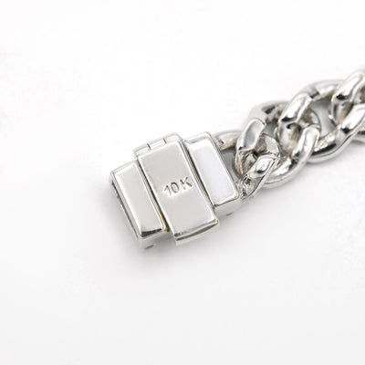 10K White Gold Full Cut Round Cut 4.8CT Natural Diamond Cuban 6.5MM Link Bracelet 7" - Elite Jewelers - Bracelets