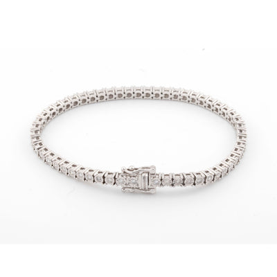 10k White Gold Illusion 1.28CT Diamond Tennis Bracelet - Elite Jewelers - Bracelets