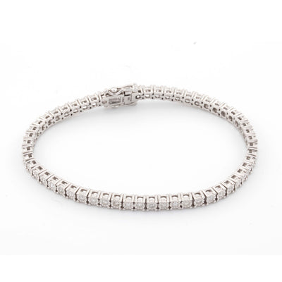10k White Gold Illusion 1.28CT Diamond Tennis Bracelet - Elite Jewelers - Bracelets