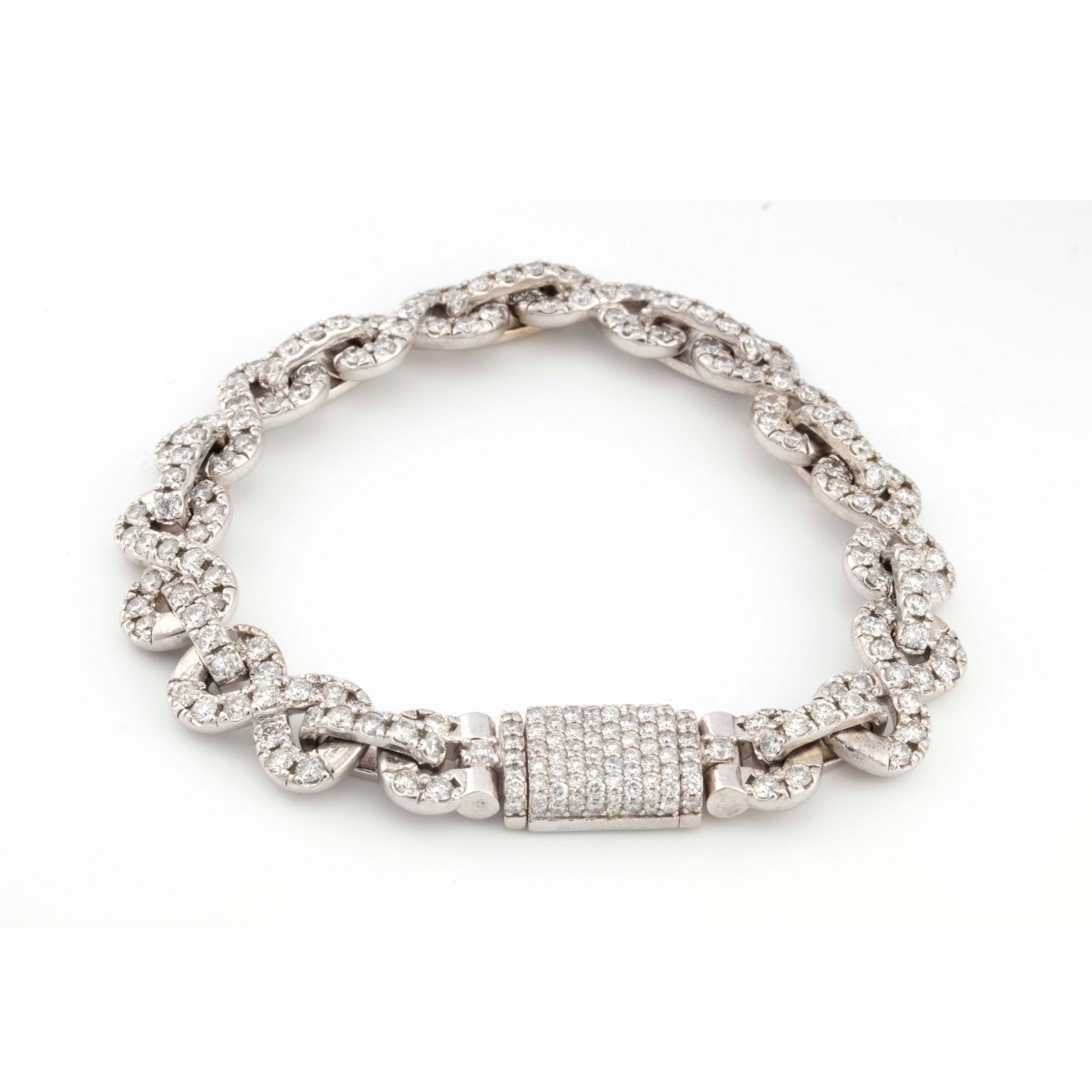10k White Gold Infinity Link 12.50 CT Diamond Bracelet Single Row Diamond - Elite Jewelers - Bracelets