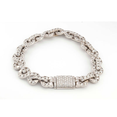 10k White Gold Infinity Link 12.50 CT Diamond Bracelet Single Row Diamond - Elite Jewelers - Bracelets