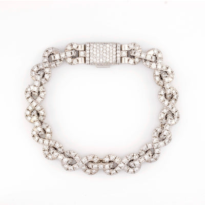 10k White Gold Infinity Link 12.50 CT Diamond Bracelet Single Row Diamond - Elite Jewelers - Bracelets