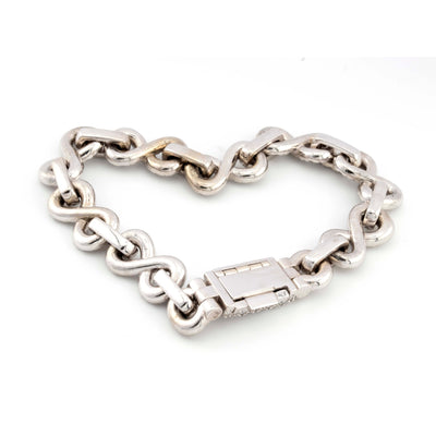 10k White Gold Infinity Link 12.50 CT Diamond Bracelet Single Row Diamond - Elite Jewelers - Bracelets