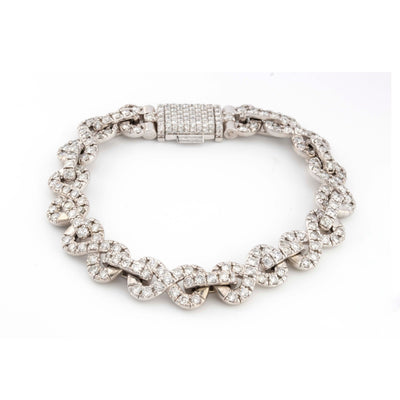 10k White Gold Infinity Link 12.50 CT Diamond Bracelet Single Row Diamond - Elite Jewelers - Bracelets