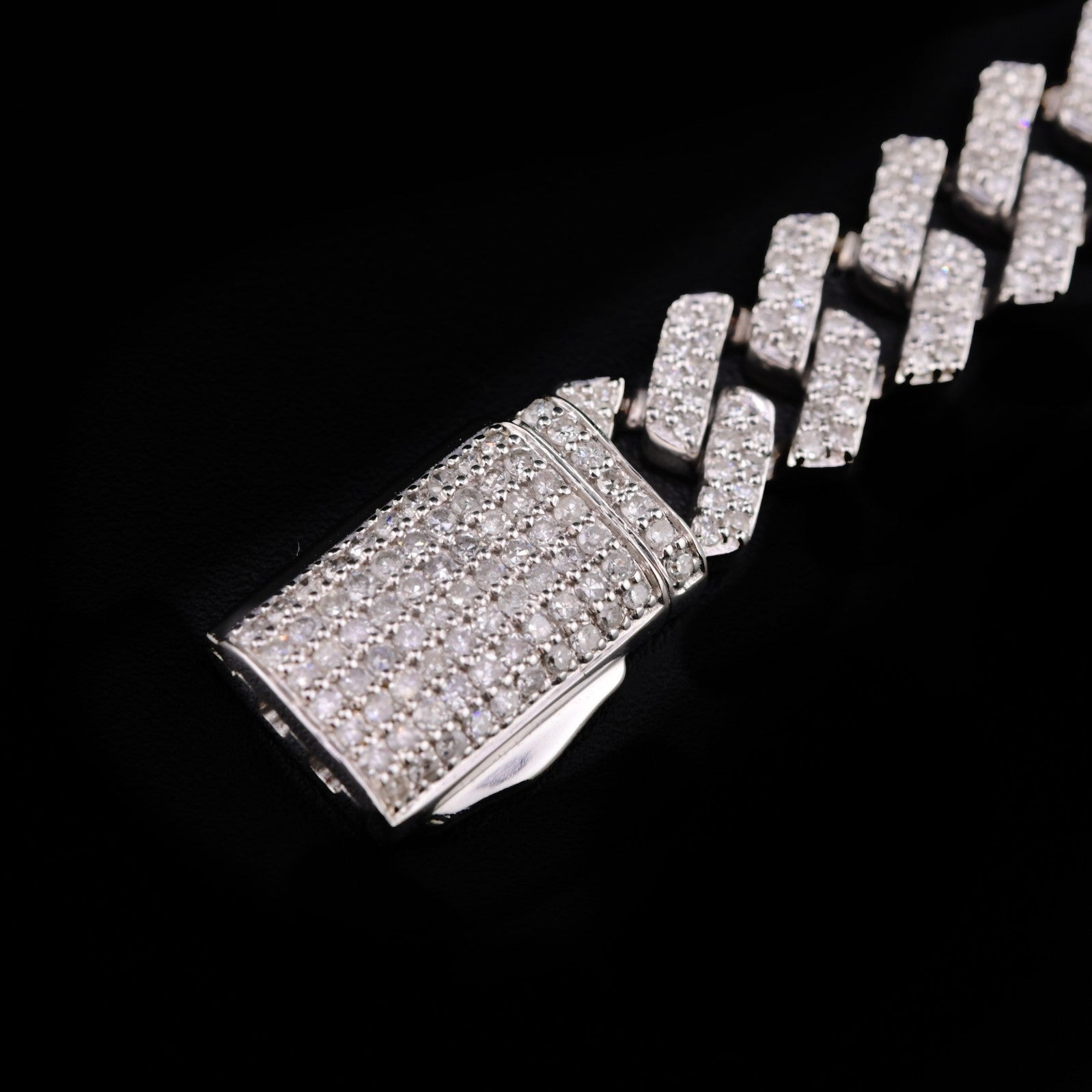 10k White Gold Mens 2.98CTW Natural Diamond Cuban Bracelet 19.8g 8 Inch Armlet - Elite Jewelers - Bracelets