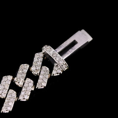 10k White Gold Mens 2.98CTW Natural Diamond Cuban Bracelet 19.8g 8 Inch Armlet - Elite Jewelers - Bracelets