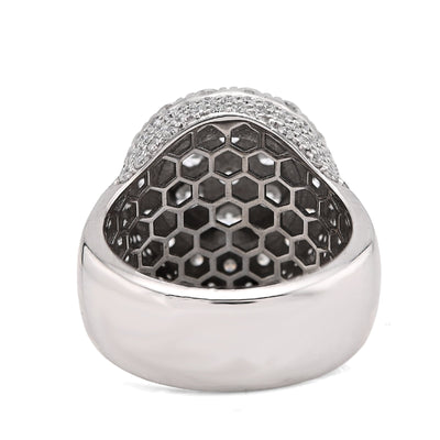 10K White Gold Round Cluster 10 Pointer 5.80CT Lab Diamond Pinky Ring - Elite Jewelers - Rings