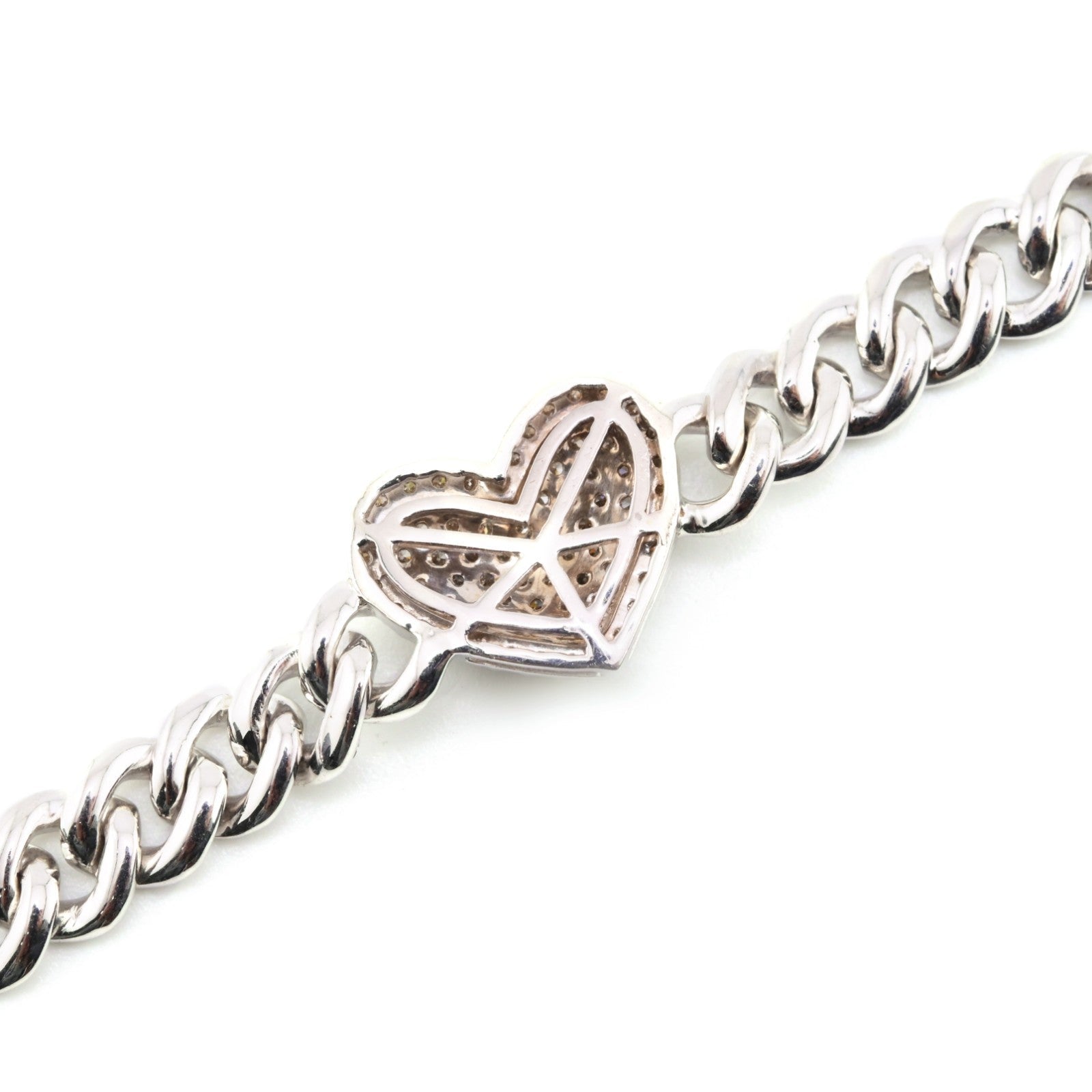 10k White Gold Women 3.25CTW Natural Diamond Cuban Heart Bracelet 14.2g 7Inch - Elite Jewelers - Bracelets
