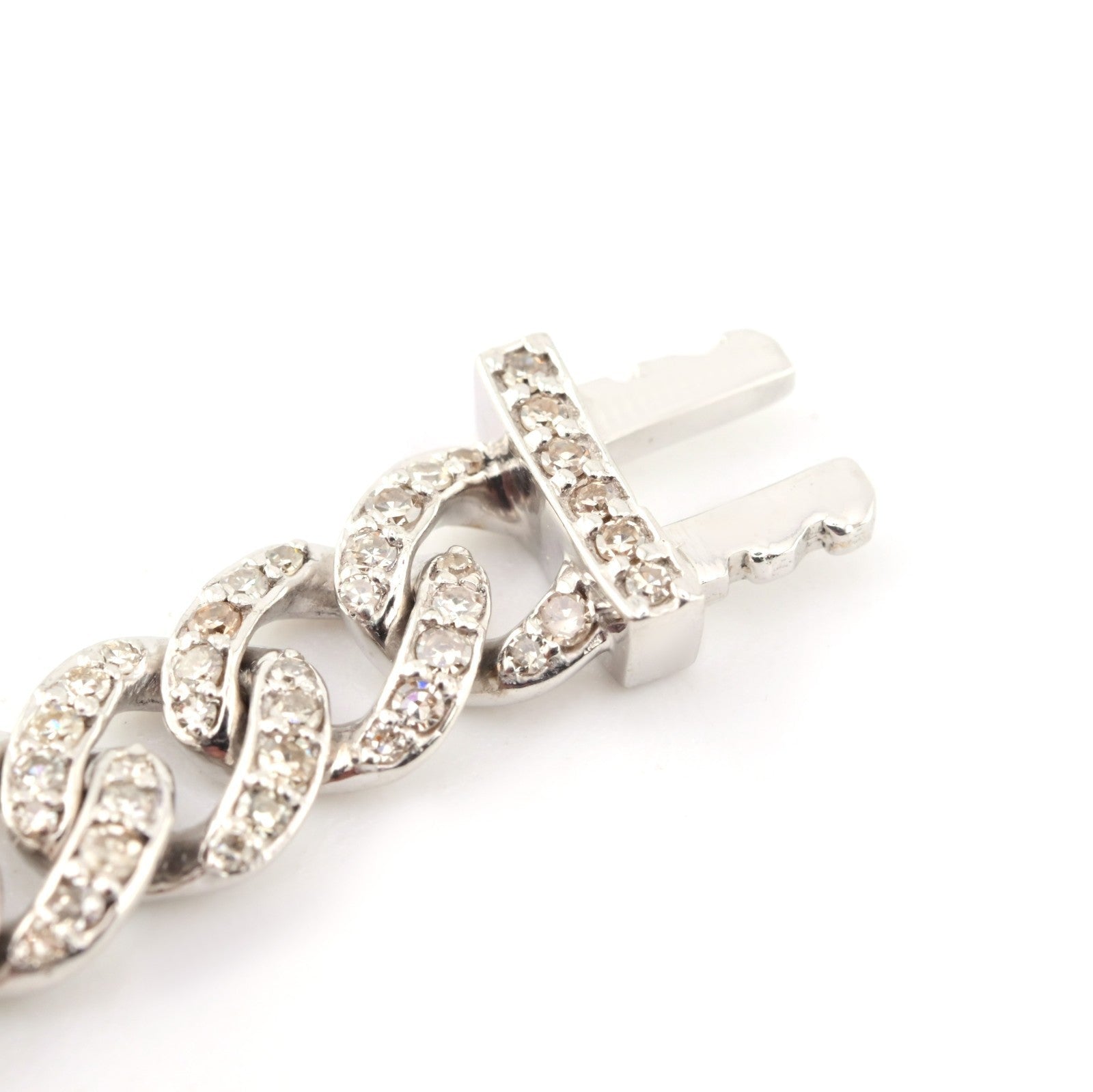 10k White Gold Women 3.25CTW Natural Diamond Cuban Heart Bracelet 14.2g 7Inch - Elite Jewelers - Bracelets