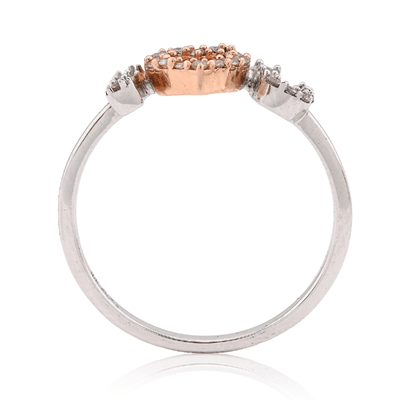 10K White/Rose Gold 0.15CT Natural Diamond "I Heart U" women Ring - Elite Jewelers - Rings