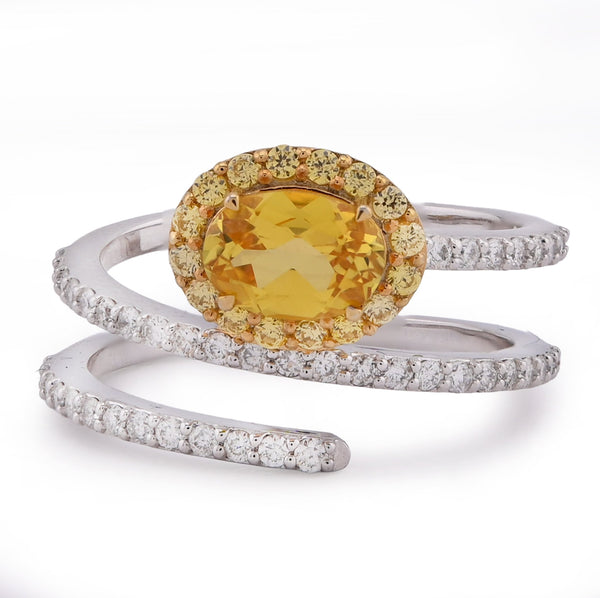 10K White/Yellow Gold 1.89CT Natural Diamond Round Centre Spring Women RIng - Elite Jewelers - Rings