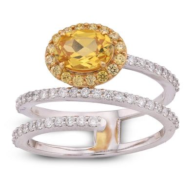 10K White/Yellow Gold 1.89CT Natural Diamond Round Centre Spring Women RIng - Elite Jewelers - Rings