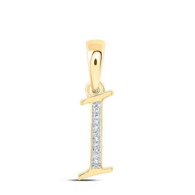 10k Yellow Gold 0.04CTW Natural Diamond Initial "I" Charm 0.76g Letter Pendant - Elite Jewelers - Charms & Pendants