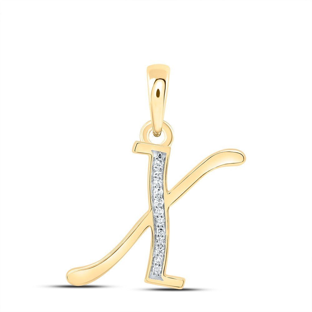 10k Yellow Gold 0.05CTW Natural Diamond Initial "X" Charm 1.04g Letter Pendant - Elite Jewelers - Charms & Pendants