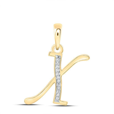 10k Yellow Gold 0.05CTW Natural Diamond Initial "X" Charm 1.04g Letter Pendant - Elite Jewelers - Charms & Pendants