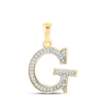 10k Yellow Gold 0.08CTW Natural Diamond Initial "G" Charm 0.68g Letter Pendant - Elite Jewelers - Charms & Pendants