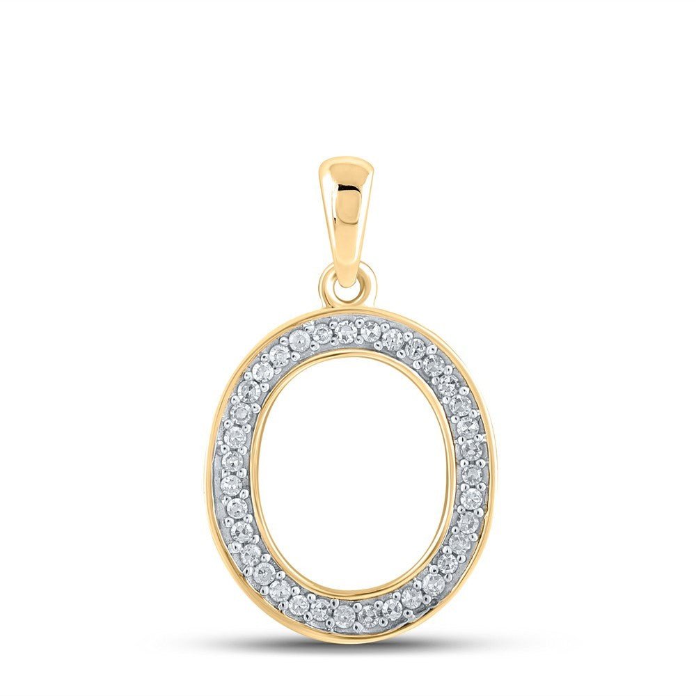10k Yellow Gold 0.09 CTW Natural Diamond Initial "O" Letter Charm 0.63g Pendant - Elite Jewelers - Charms & Pendants
