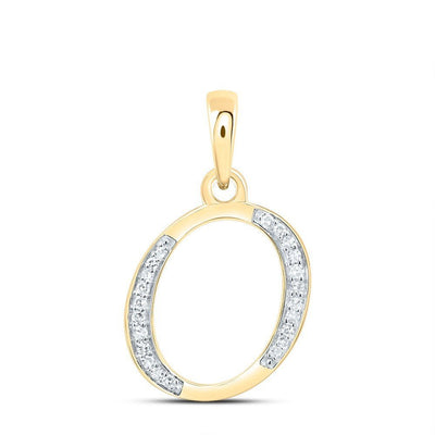 10k Yellow Gold 0.09CTW Natural Diamond Initial "O" Charm 0.88g Letter Pendant - Elite Jewelers - Charms & Pendants