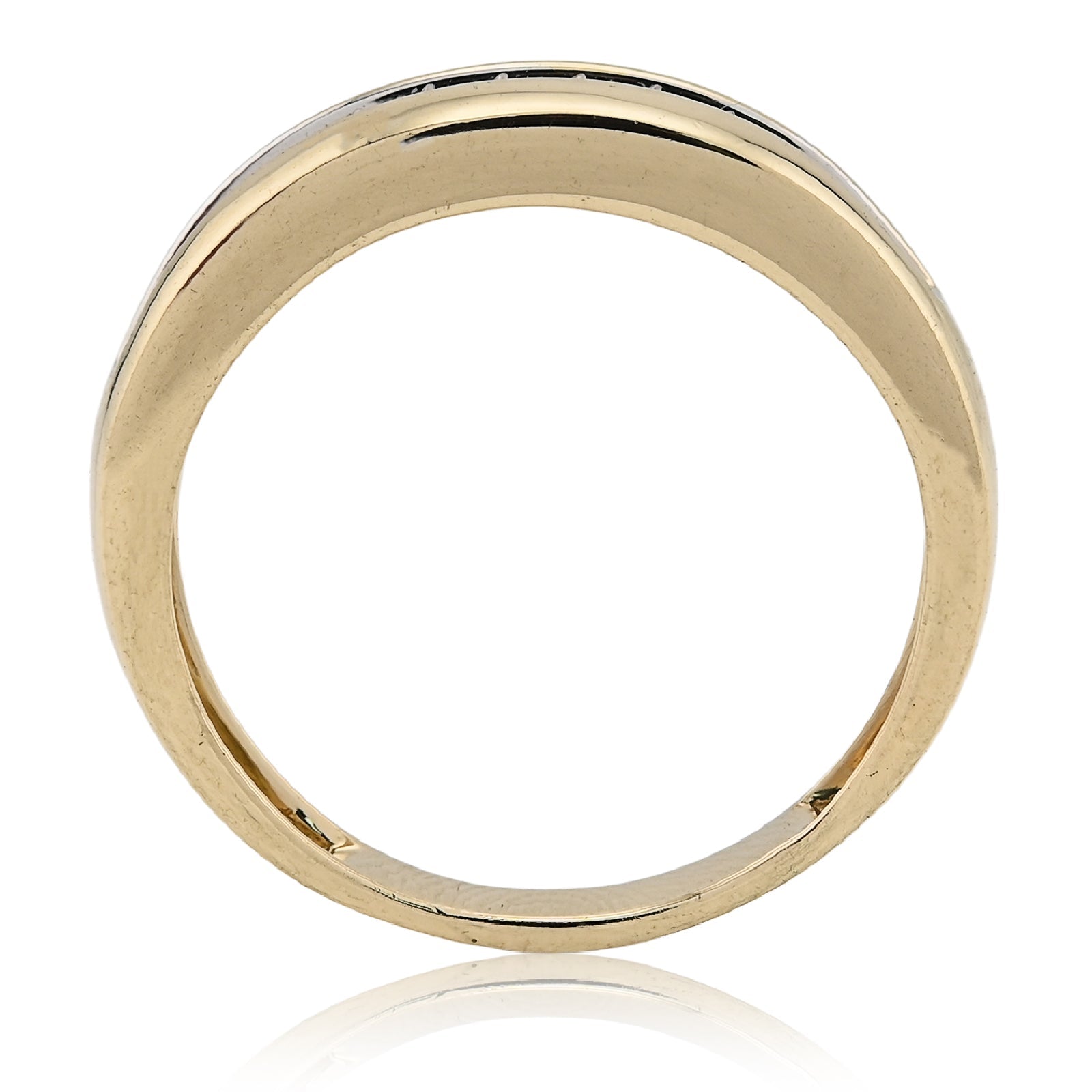 10K yellow Gold 0.12CT Single Row Natural Diamond Men Band - Elite Jewelers - Rings