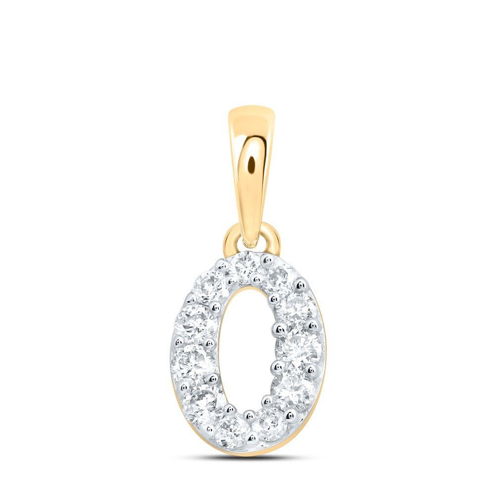 10k Yellow Gold 0.16CTW Natural Diamond Initial "O" Charm 0.3g Alphabet Pendant - Elite Jewelers - Charms & Pendants