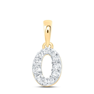 10k Yellow Gold 0.16CTW Natural Diamond Initial "O" Charm 0.3g Alphabet Pendant - Elite Jewelers - Charms & Pendants
