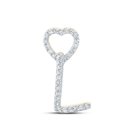 10k Yellow Gold 0.1CTW Natural Diamond Initial "L" Charm 0.74g Alphabet Pendant - Elite Jewelers - Charms & Pendants