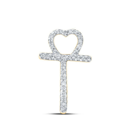 10k Yellow Gold 0.1CTW Natural Diamond Initial "T" Charm 0.73g Alphabet Pendant - Elite Jewelers - Charms & Pendants