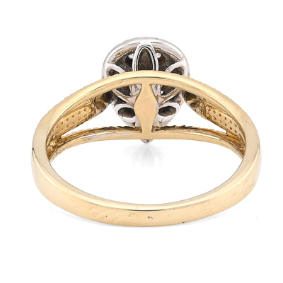 10K Yellow Gold 0.20CT Natural Diamond Teardrop Shape Illusion Women Ring - Elite Jewelers - Rings