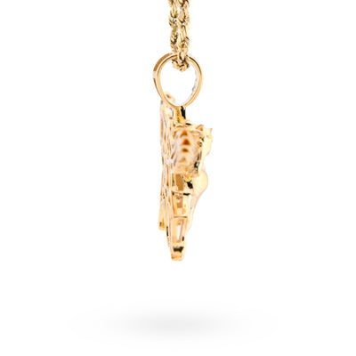 10K Yellow Gold 0.20CT natural Diamond Unicorn Horse Wing Men Women Pendant Charm - Elite Jewelers - Charms & Pendants
