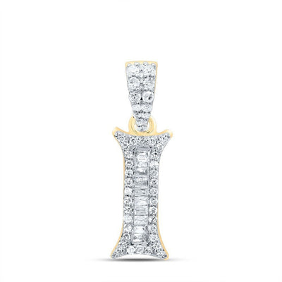 10k Yellow Gold 0.21CTW Natural Diamond Initial "I" Charm 0.94g Letter Pendant - Elite Jewelers - Charms & Pendants