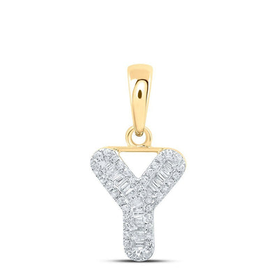10k Yellow Gold 0.22CTW Natural Diamond Initial "Y" Charm 0.88g Letter Pendant - Elite Jewelers - Charms & Pendants
