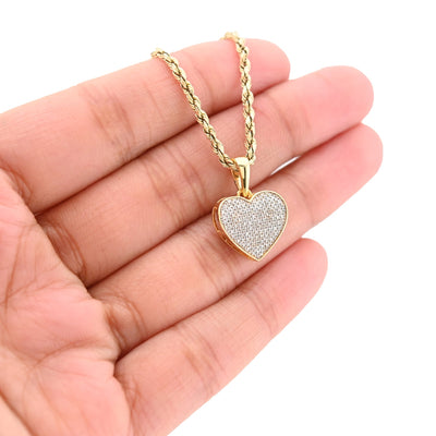 10K Yellow Gold 0.24CT Natural Diamond 19.5M Heart Pendant 1.9g Women Charm - Elite Jewelers - Charms & Pendants
