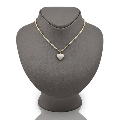 10K Yellow Gold 0.24CT Natural Diamond 19.5M Heart Pendant 1.9g Women Charm - Elite Jewelers - Charms & Pendants