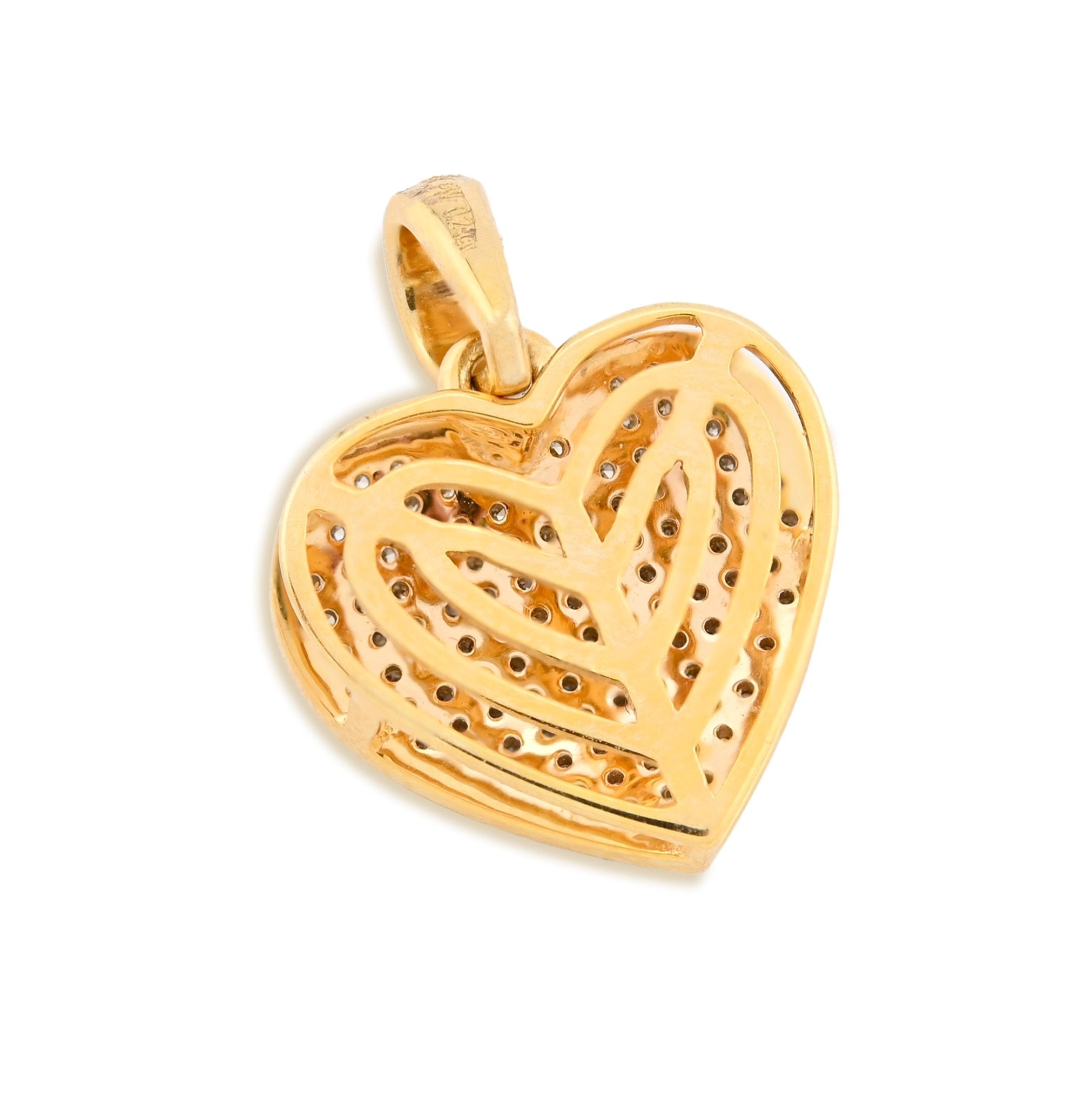 10K Yellow Gold 0.24CT Natural Diamond 19.5M Heart Pendant 1.9g Women Charm - Elite Jewelers - Charms & Pendants