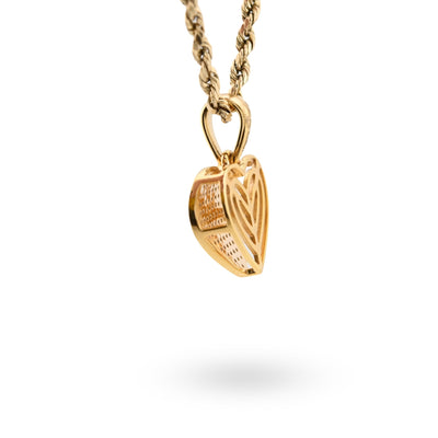 10K Yellow Gold 0.24CT Natural Diamond 19.5M Heart Pendant 1.9g Women Charm - Elite Jewelers - Charms & Pendants