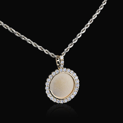 10k Yellow Gold 0.24CT Natural Diamond Round Medallion Memory Pendant 3.8g Charm - Elite Jewelers - Charms & Pendants
