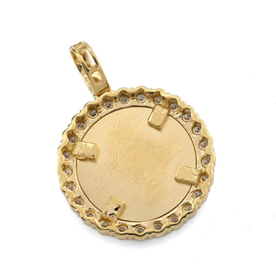 10k Yellow Gold 0.24CT Natural Diamond Round Medallion Memory Pendant 3.8g Charm - Elite Jewelers - Charms & Pendants