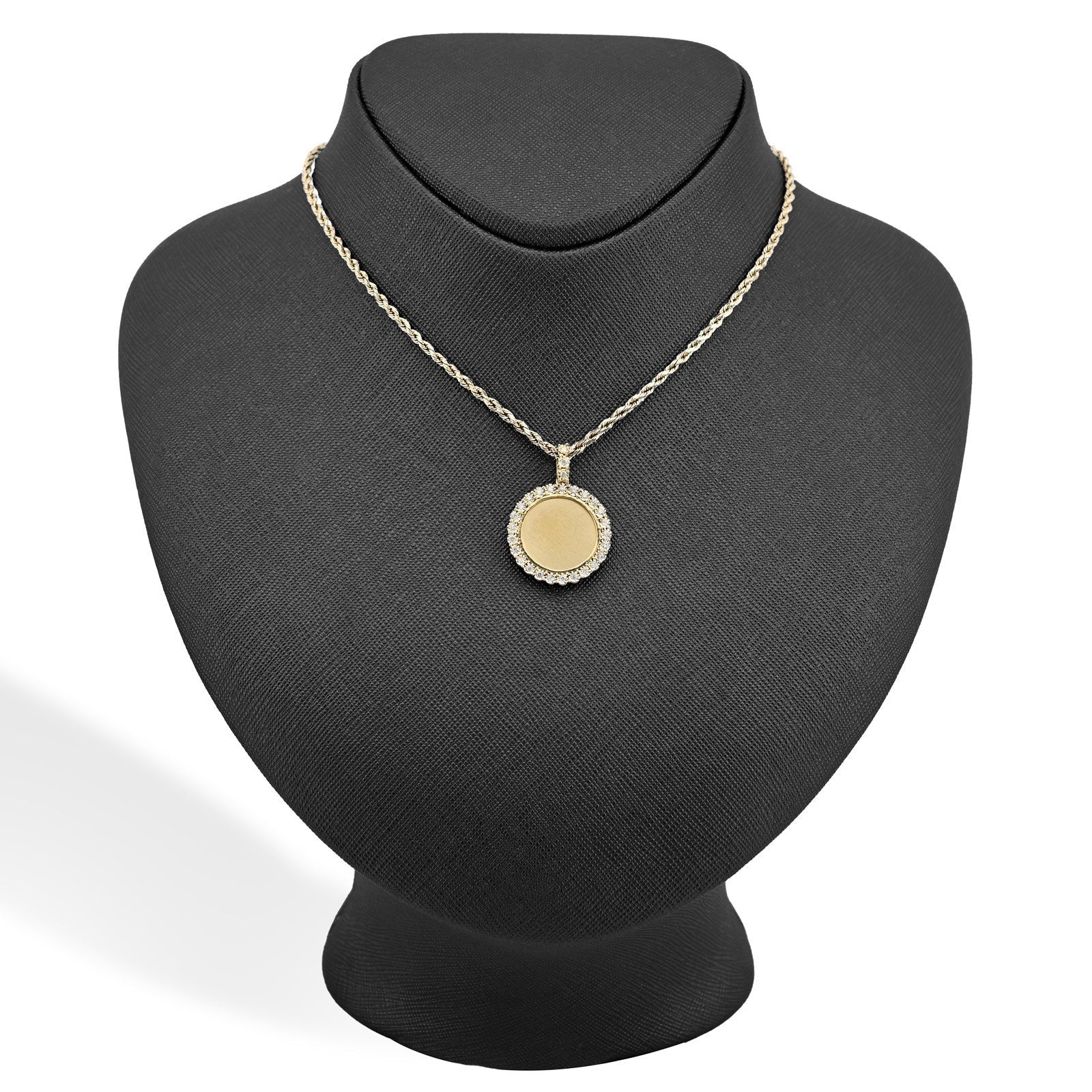 10k Yellow Gold 0.24CT Natural Diamond Round Medallion Memory Pendant 3.8g Charm - Elite Jewelers - Charms & Pendants