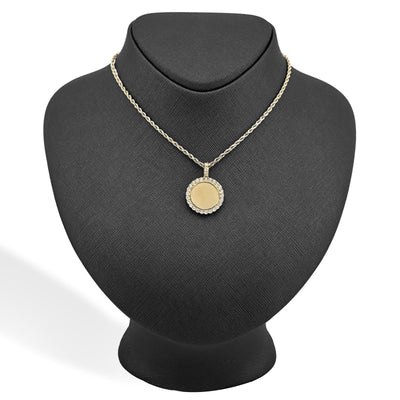 10k Yellow Gold 0.24CT Natural Diamond Round Medallion Memory Pendant 3.8g Charm - Elite Jewelers - Charms & Pendants