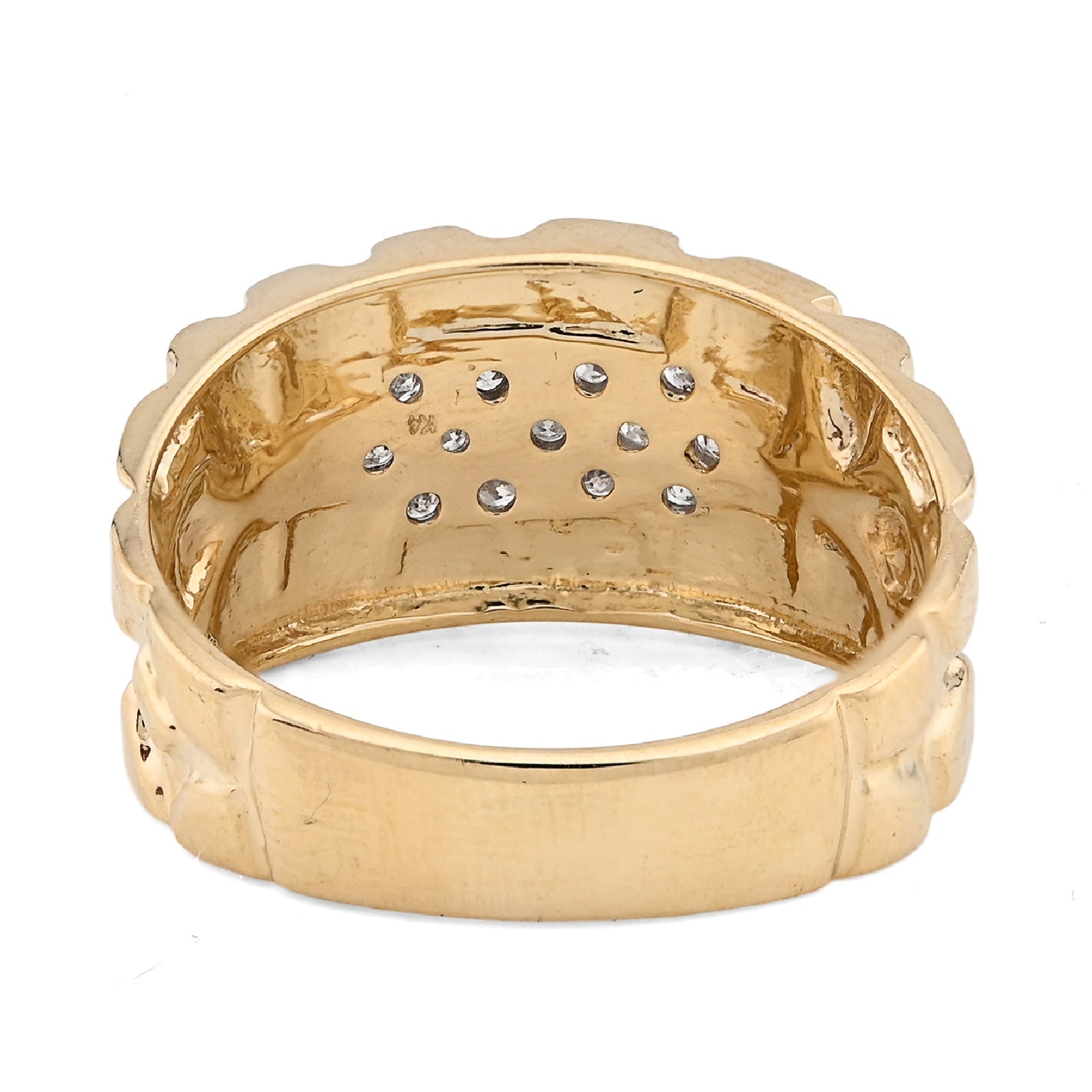 10K Yellow Gold 0.25CT Centre Natural Diamond Men Nugget Ring - Elite Jewelers - Rings