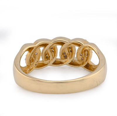 10K Yellow Gold 0.25CT Natural Diamond Cuban Link Men Pinky Ring - Elite Jewelers - Rings