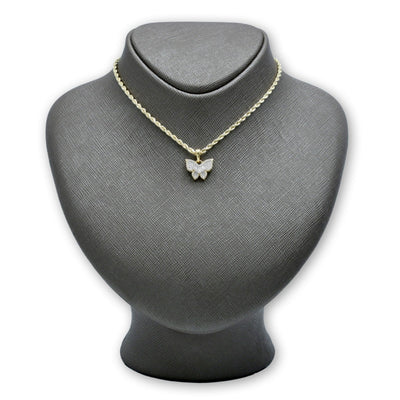 10k Yellow Gold 0.25CTW Round & Baguette Diamond Butterfly Pendant 1.9g Charm - Elite Jewelers - Charms & Pendants