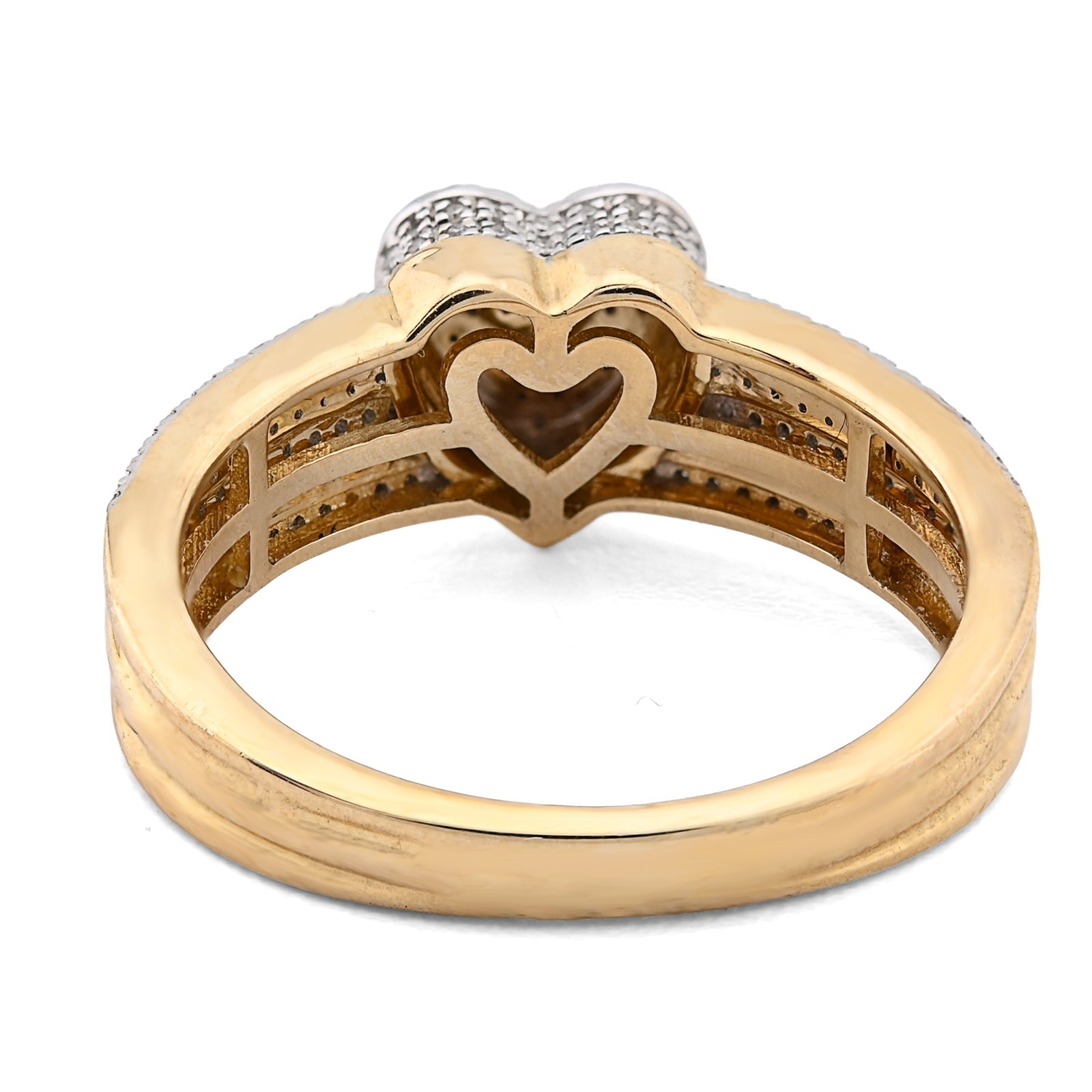 10K Yellow Gold 0.29CT Natural Diamond Heart Shape Women Ring - Elite Jewelers - Rings