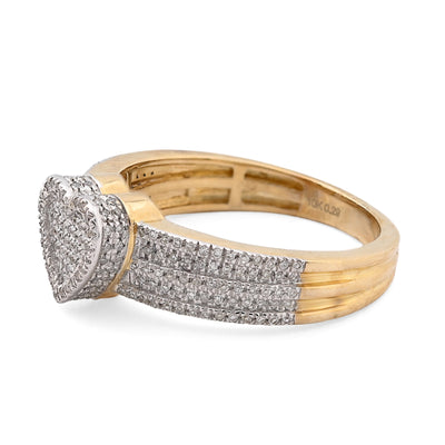 10K Yellow Gold 0.29CT Natural Diamond Heart Shape Women Ring - Elite Jewelers - Rings