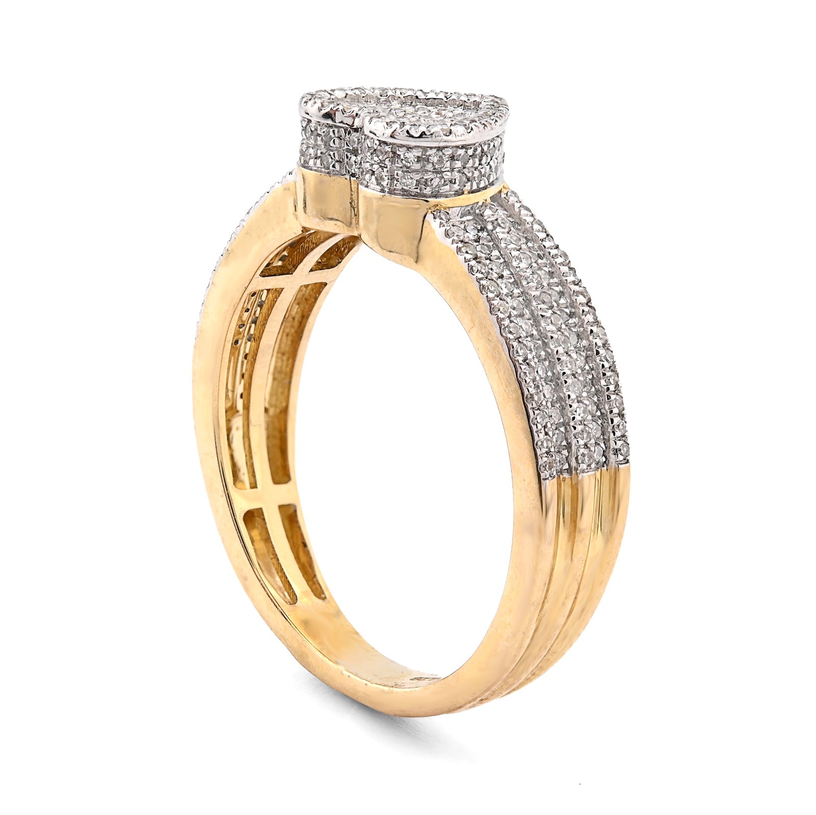 10K Yellow Gold 0.29CT Natural Diamond Heart Shape Women Ring - Elite Jewelers - Rings